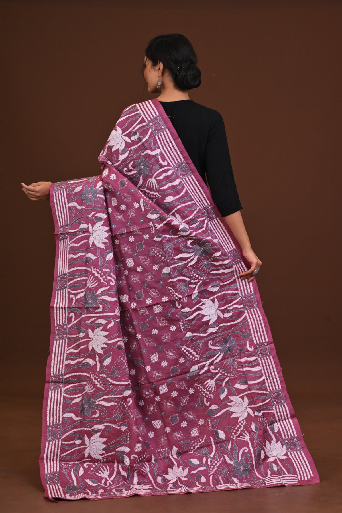 Pure Silk Kantha Dupatta