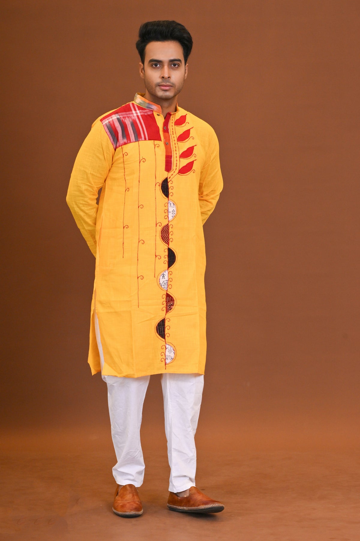 Spcl Slub Applique Kurta
