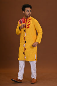 Spcl Slub Applique Kurta