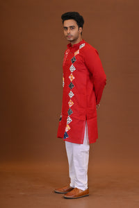 Spcl Slub Applique Kurta