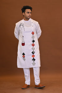 Spcl Slub Applique Kurta