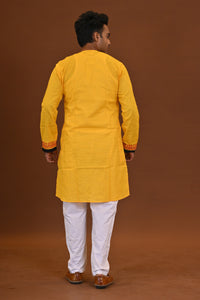 Spcl Slub Applique Kurta