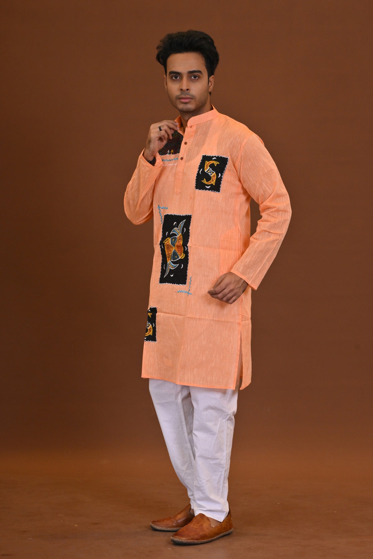 Fish Applique Cotton Kurta