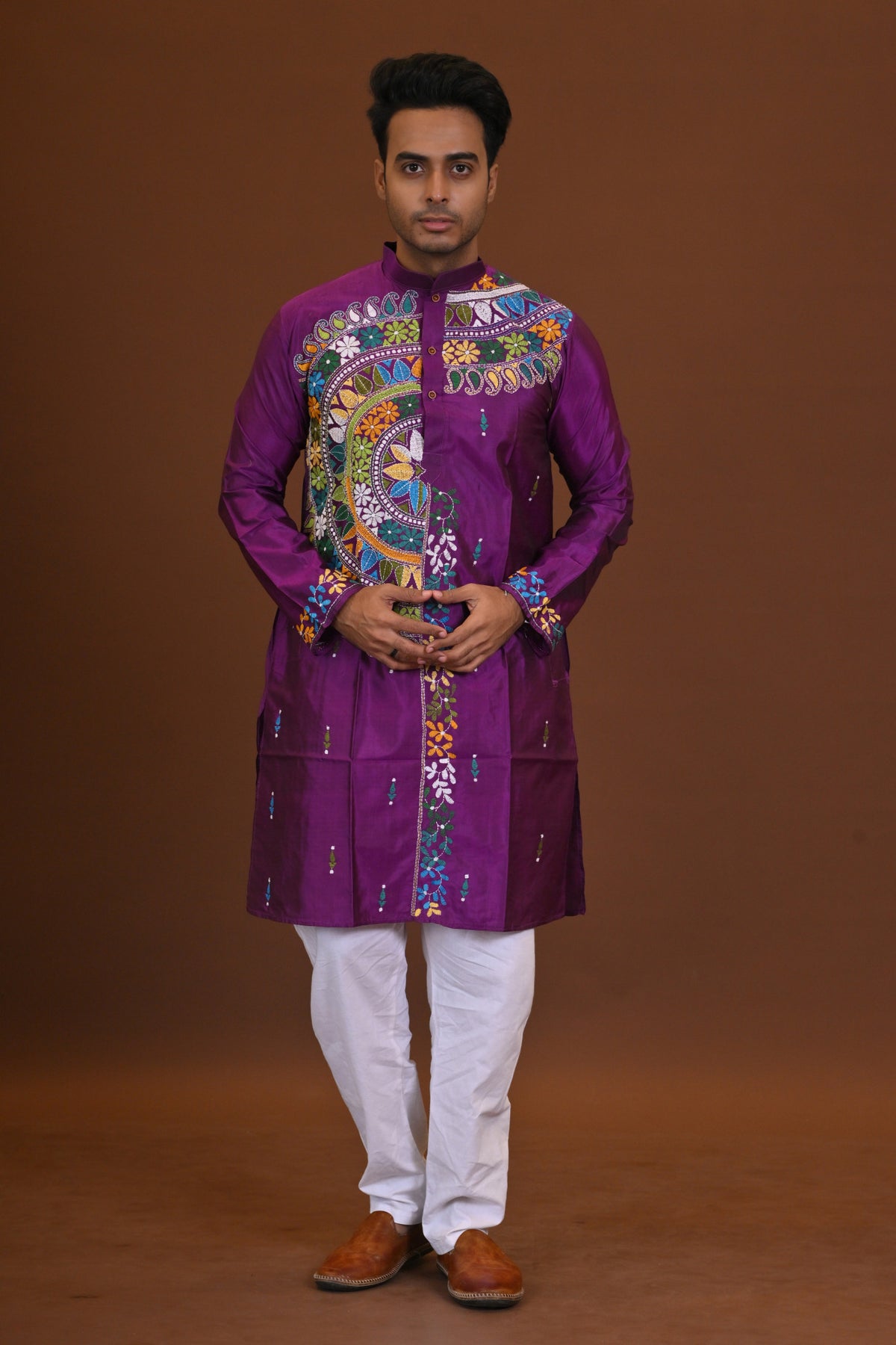 Bangalore Silk Kantha Kurta