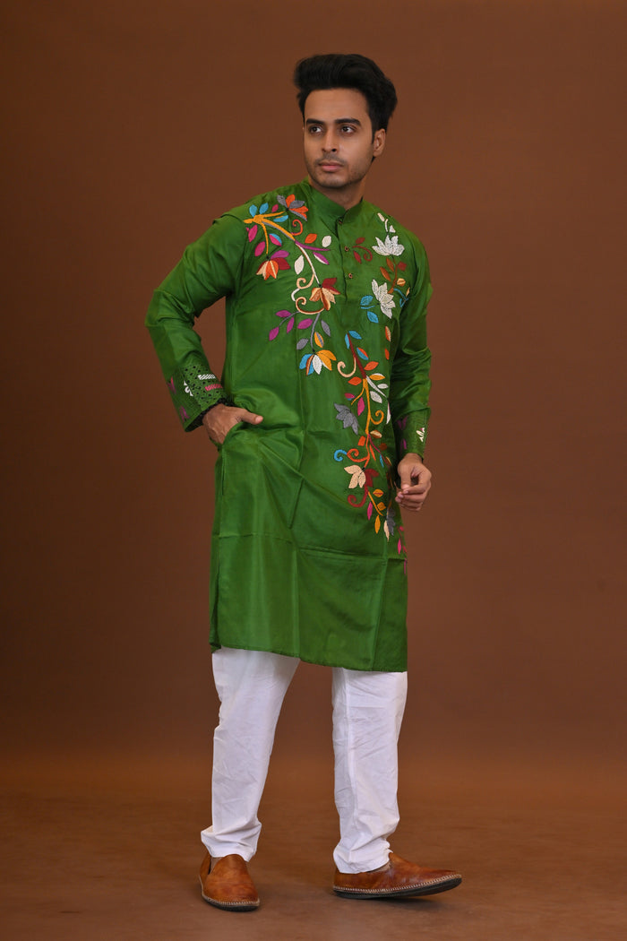 Bangalore Silk Kantha Kurta