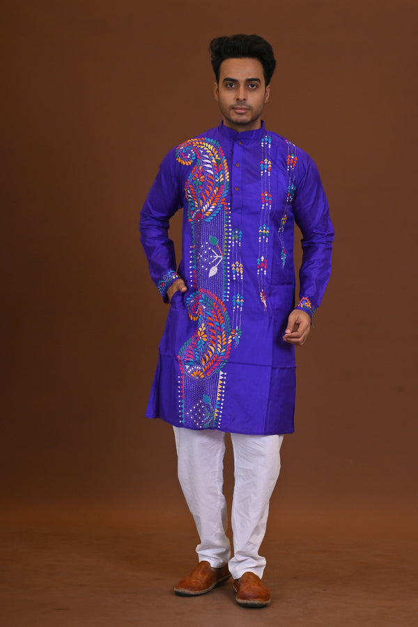Bangalore Silk Kantha Kurta