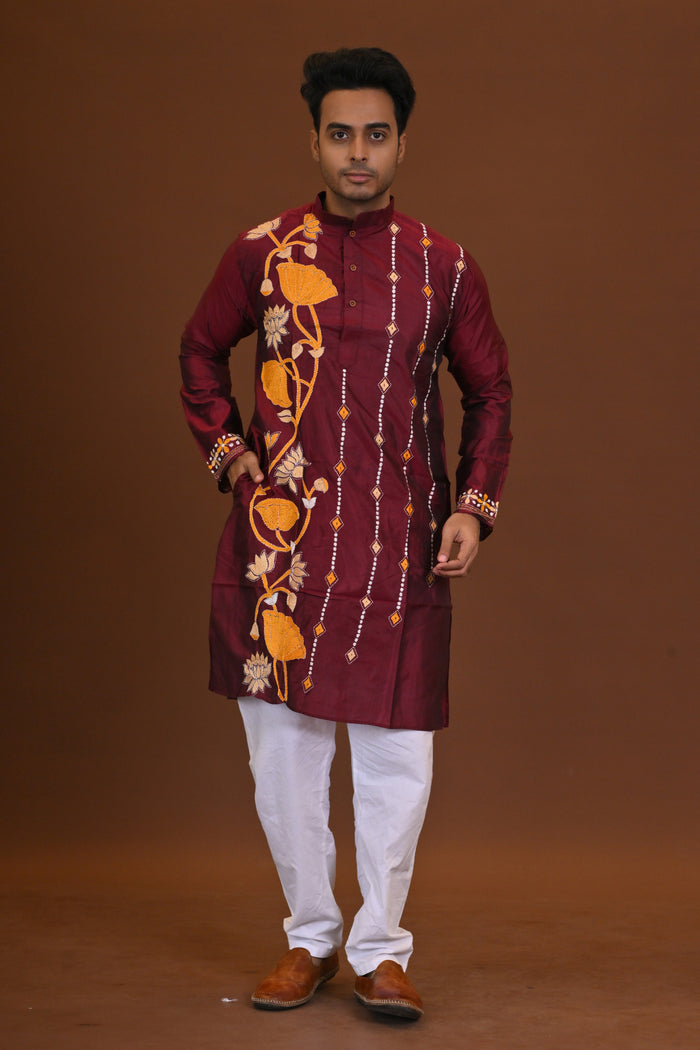Bangalore Silk Kantha Kurta
