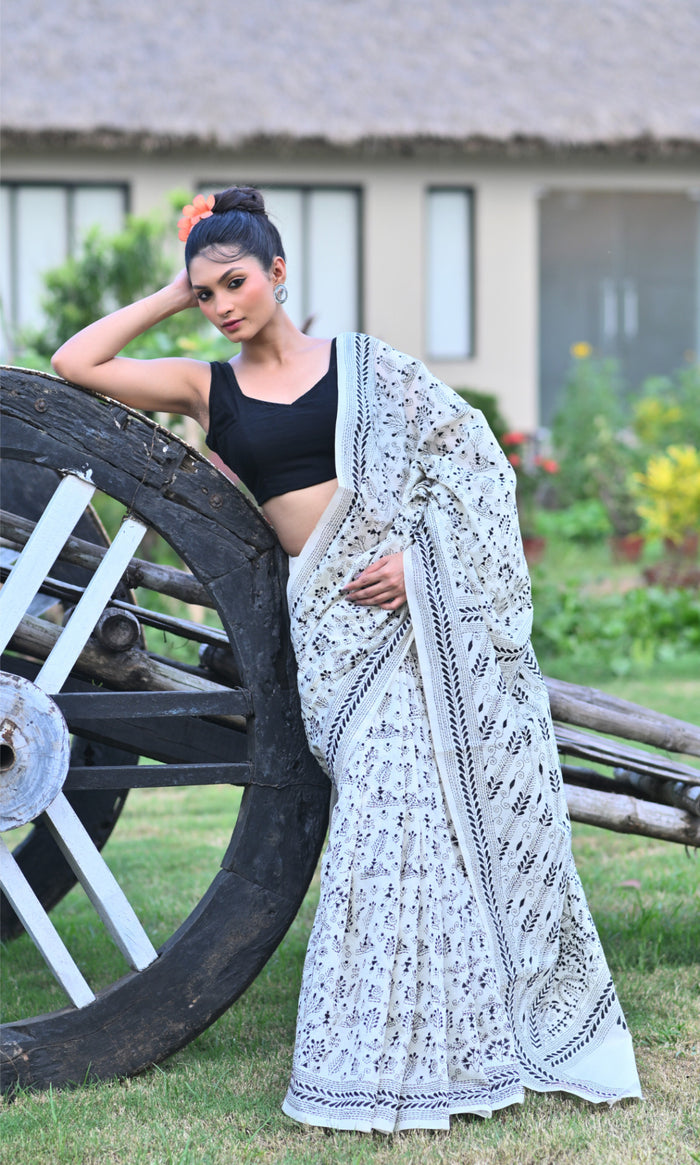Pure Silk Kantha Saree
