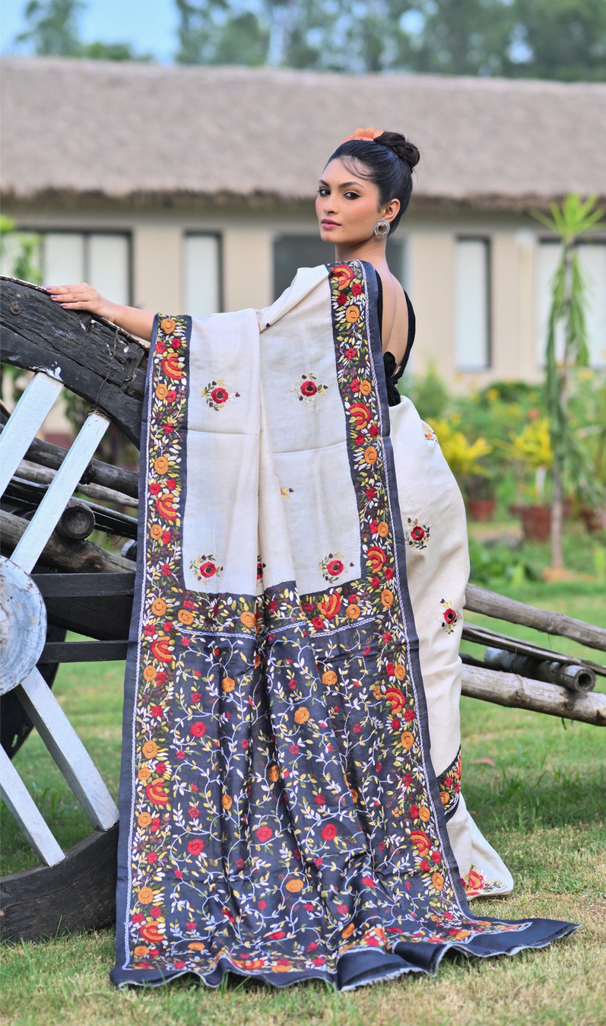 Tussar Dye Parsi Saree