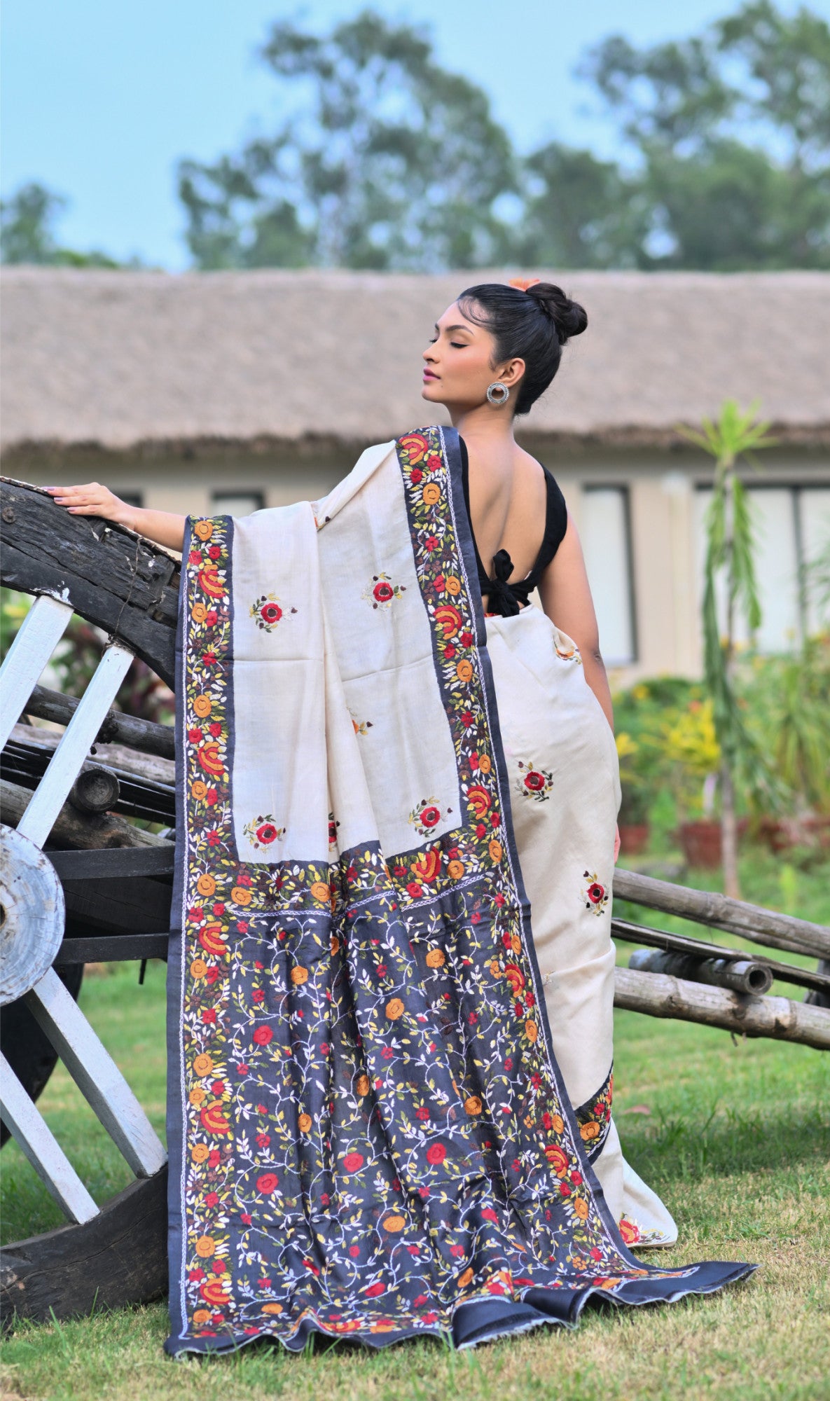 Tussar Dye Parsi Saree