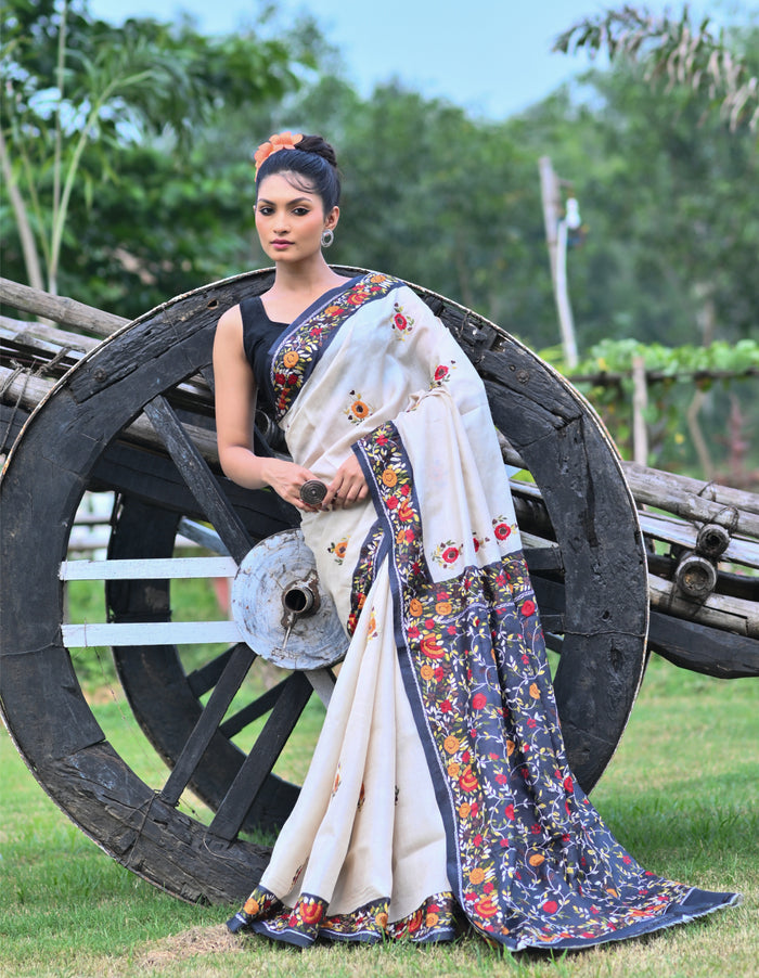 Tussar Dye Parsi Saree