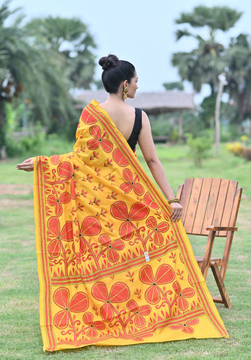 Pure Silk Kantha Saree