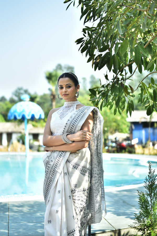 BANGALORE SILK KANTHA SAREE