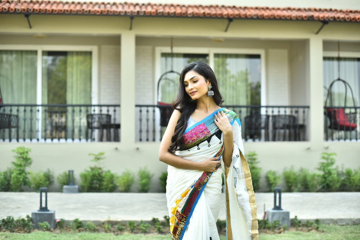 KERALA COTTON APPLIQUE SAREE