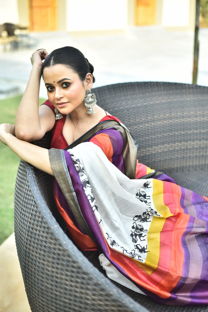 CHANDERI PRINT SAREE