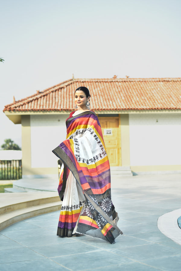CHANDERI PRINT SAREE