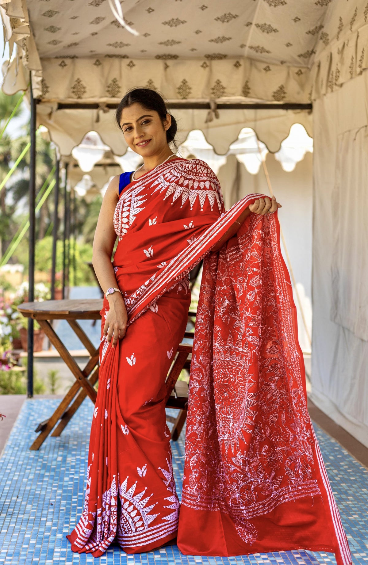 Blended Silk Kantha Saree