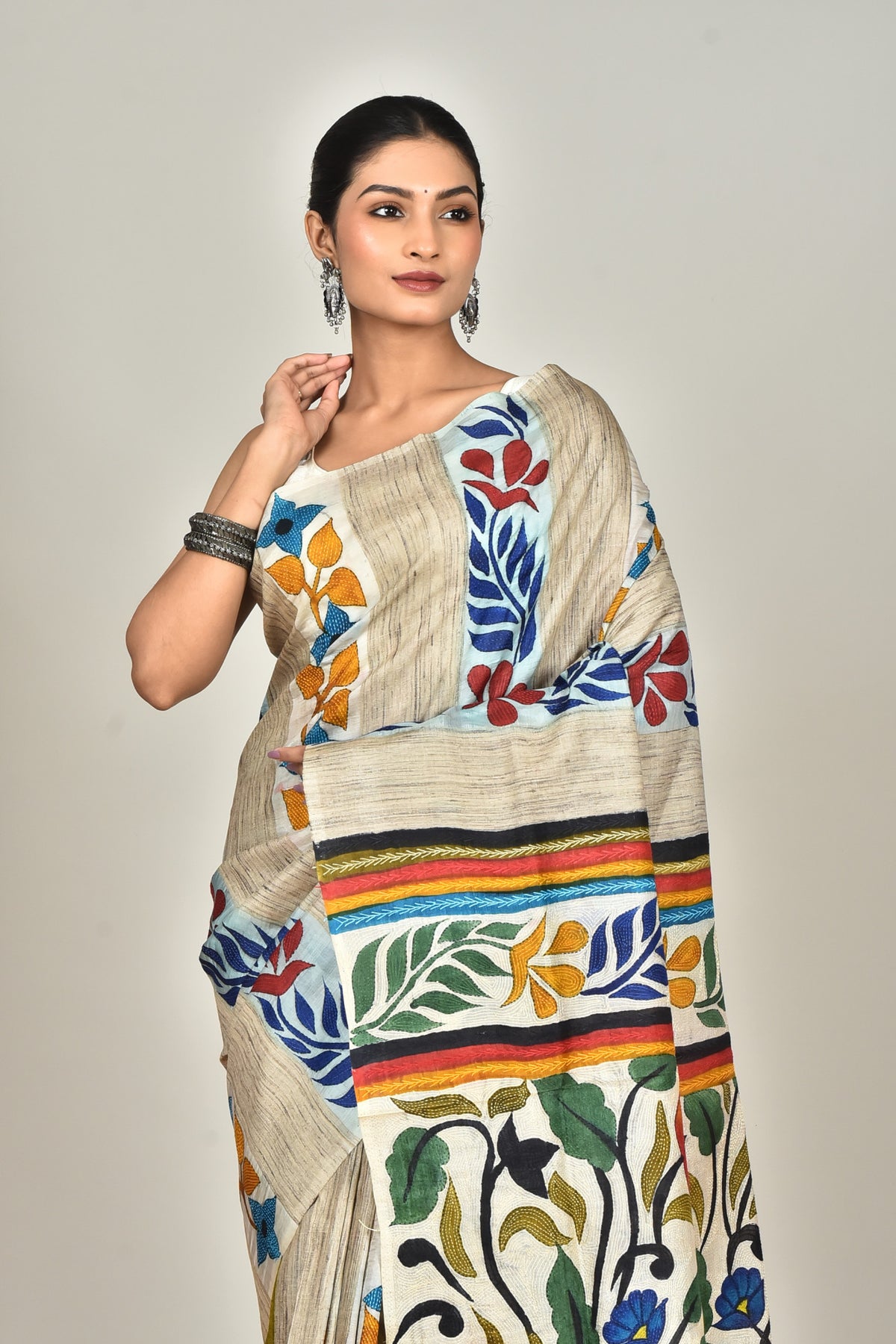 GACHI HAND PRINT JARI SAREE