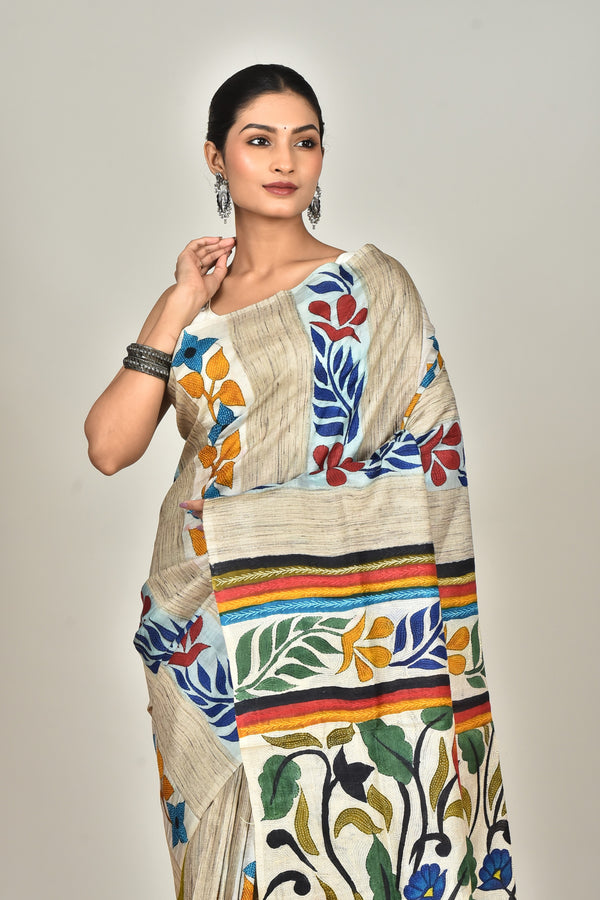 GACHI HAND PRINT JARI SAREE