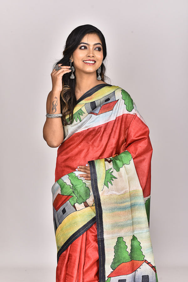 GACHI HANDPRINT KANTHA SAREE