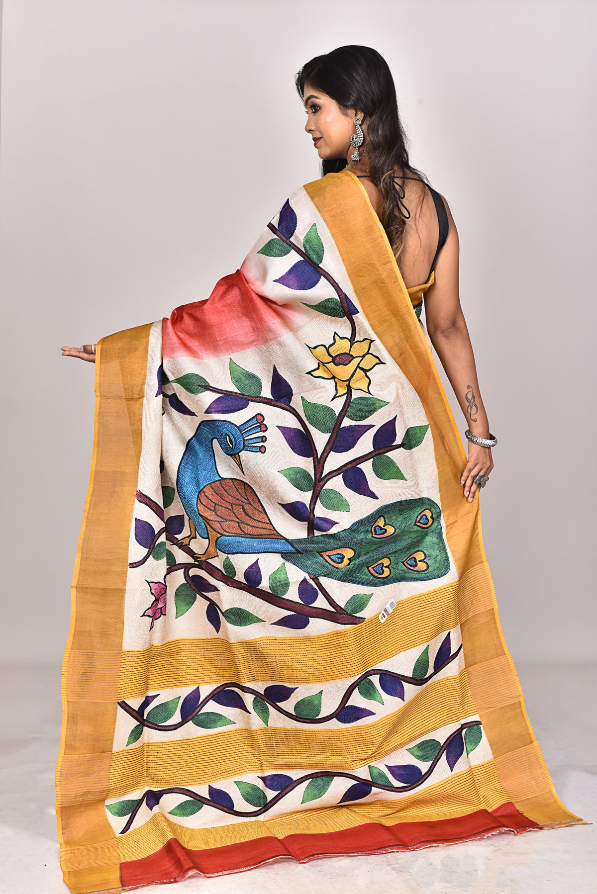 GACHI HANDPRINT KANTHA SAREE