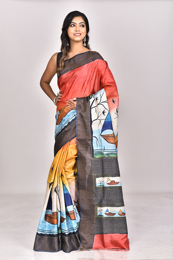 GACHI HANDPRINT KANTHA SAREE