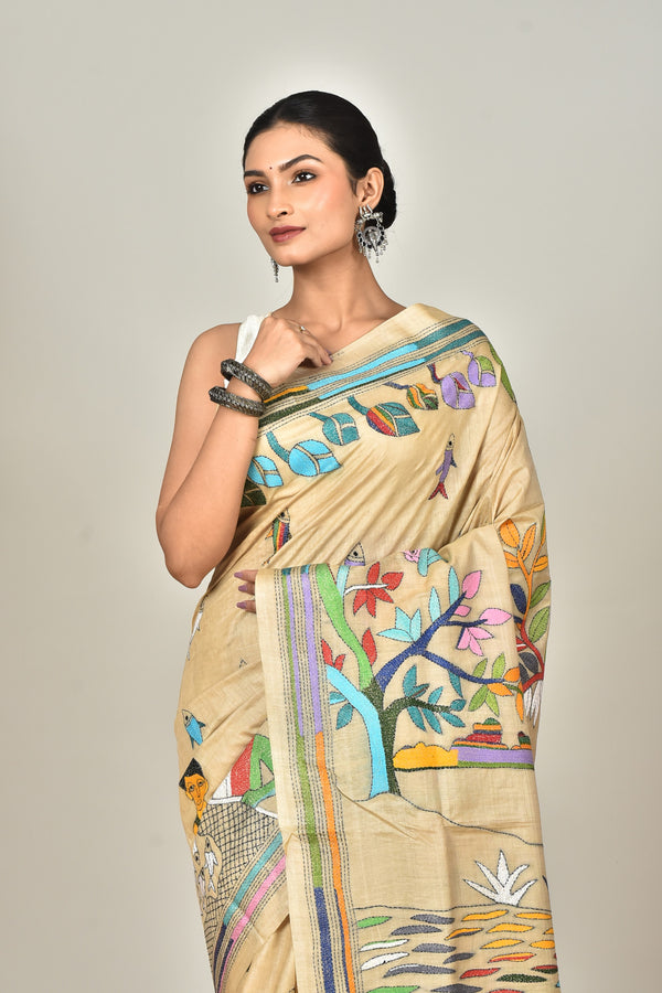 GACHI SILK KANTHA SAREE