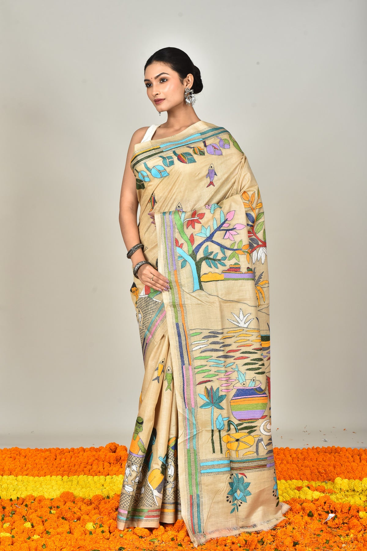 GACHI SILK KANTHA SAREE