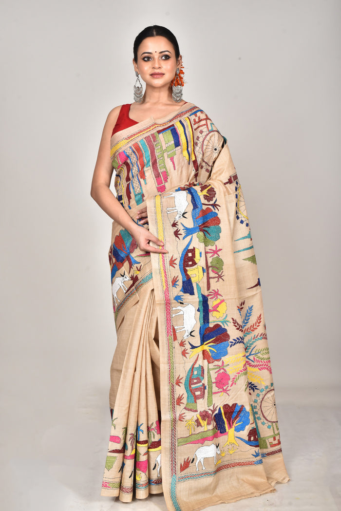 GACHI SILK KANTHA SAREE