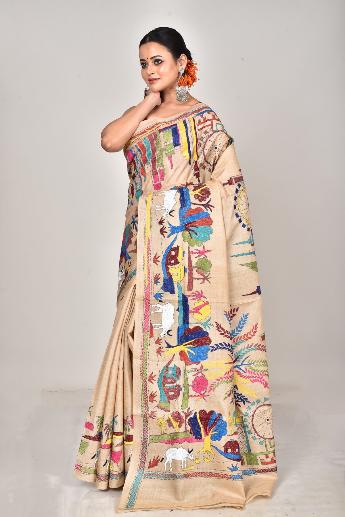 GACHI SILK KANTHA SAREE