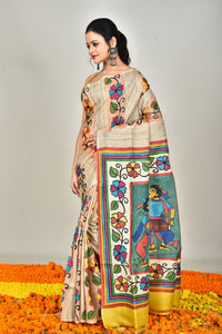 GACHI SILK TUSSAR KANTHA SAREE