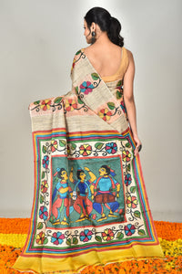 GACHI SILK TUSSAR KANTHA SAREE