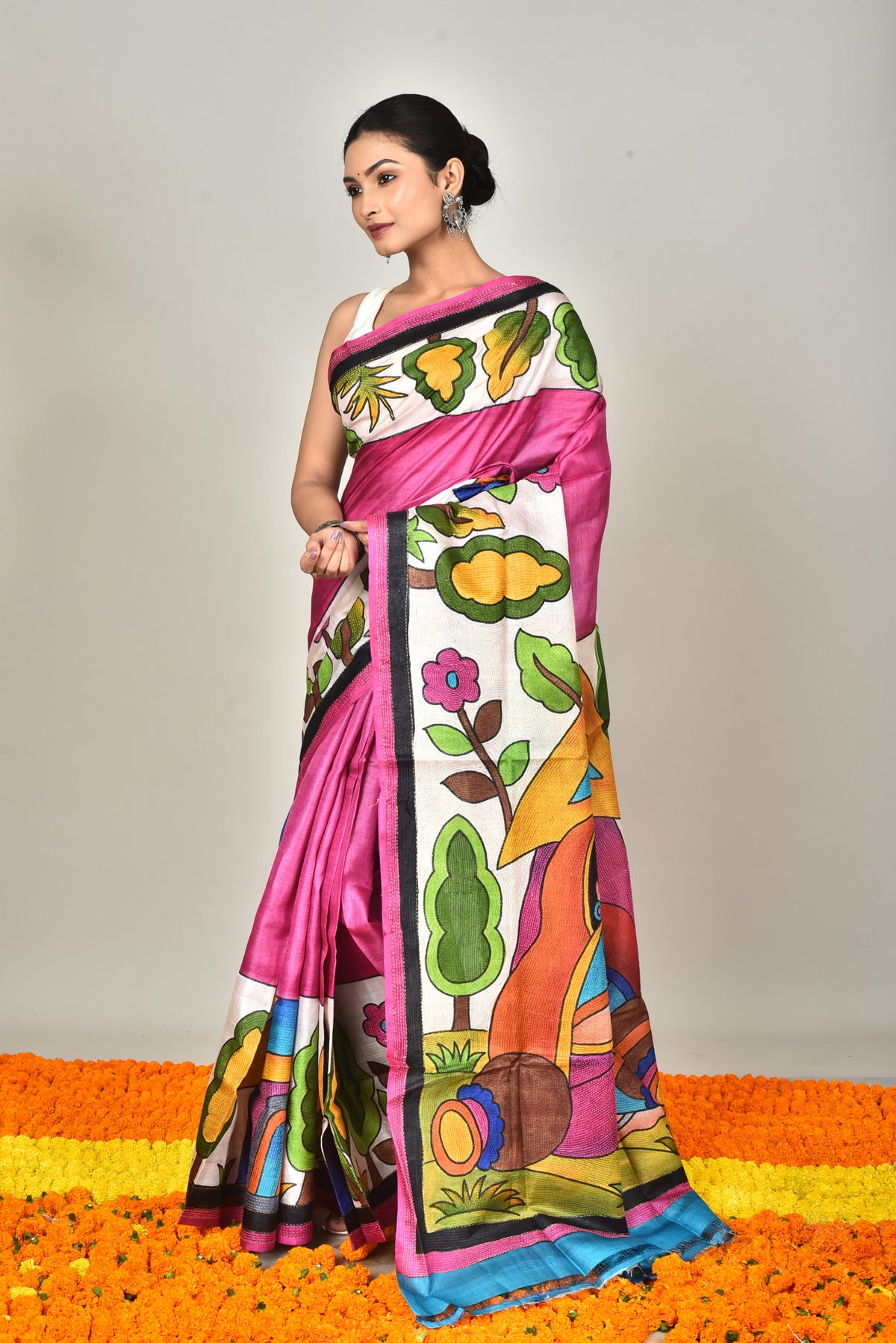 TUSSAR HANDPRINT SAREE