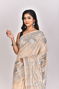 GACHI TUSSAR SILK KANTHA SAREE
