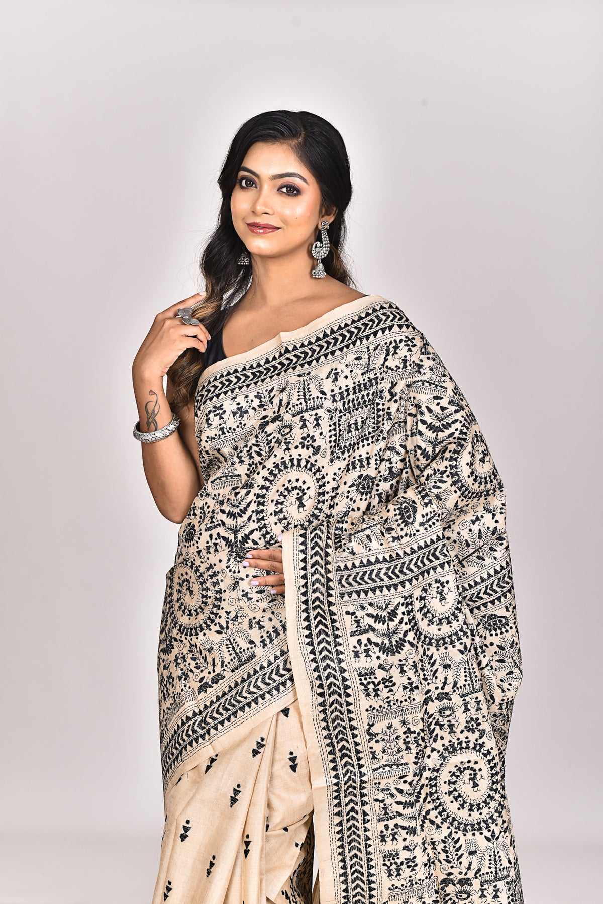 GACHI TUSSAR SILK KANTHA SAREE