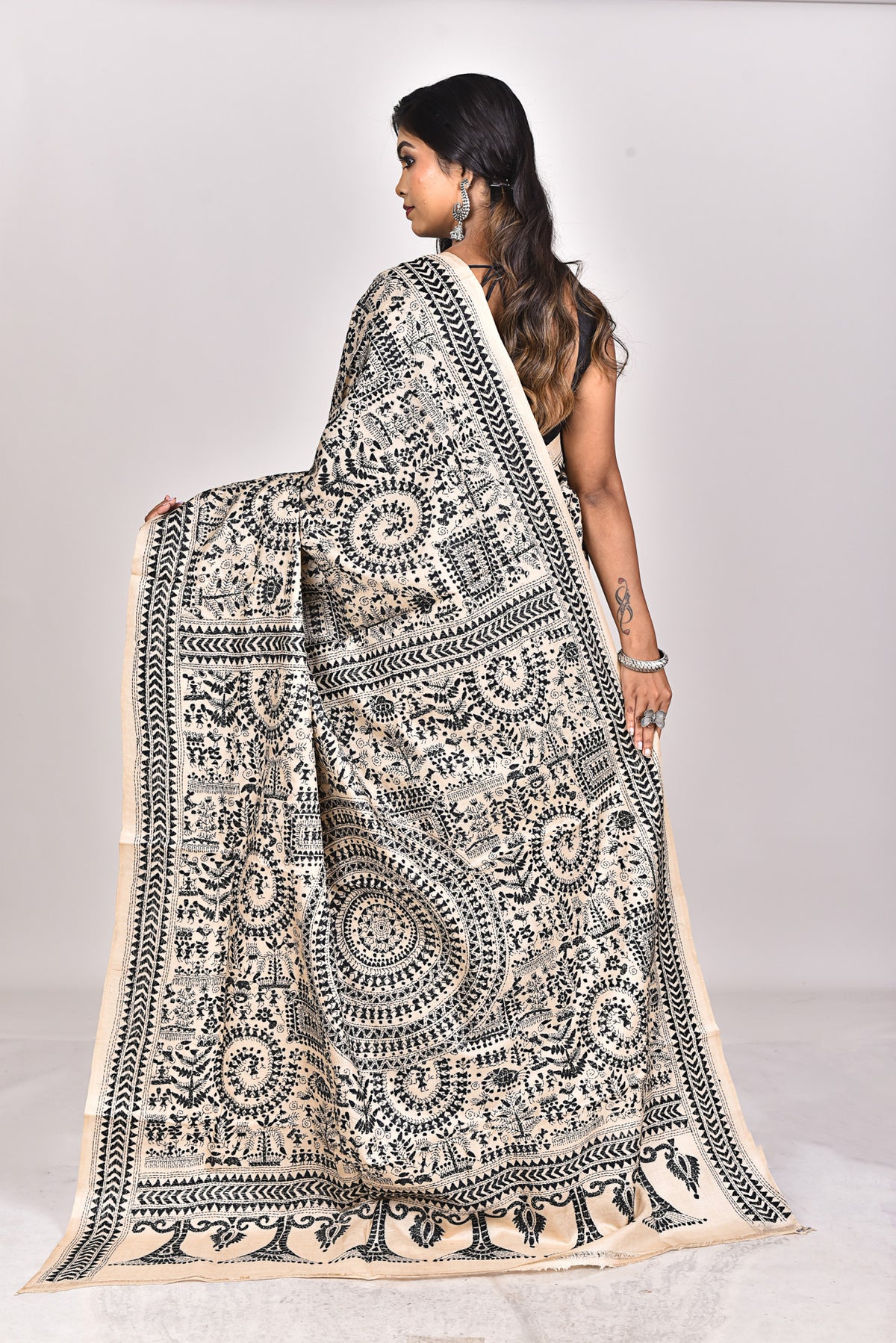 GACHI TUSSAR SILK KANTHA SAREE