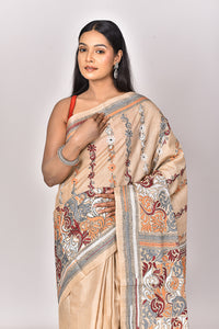 GACHI TUSSAR SILK KANTHA SAREE