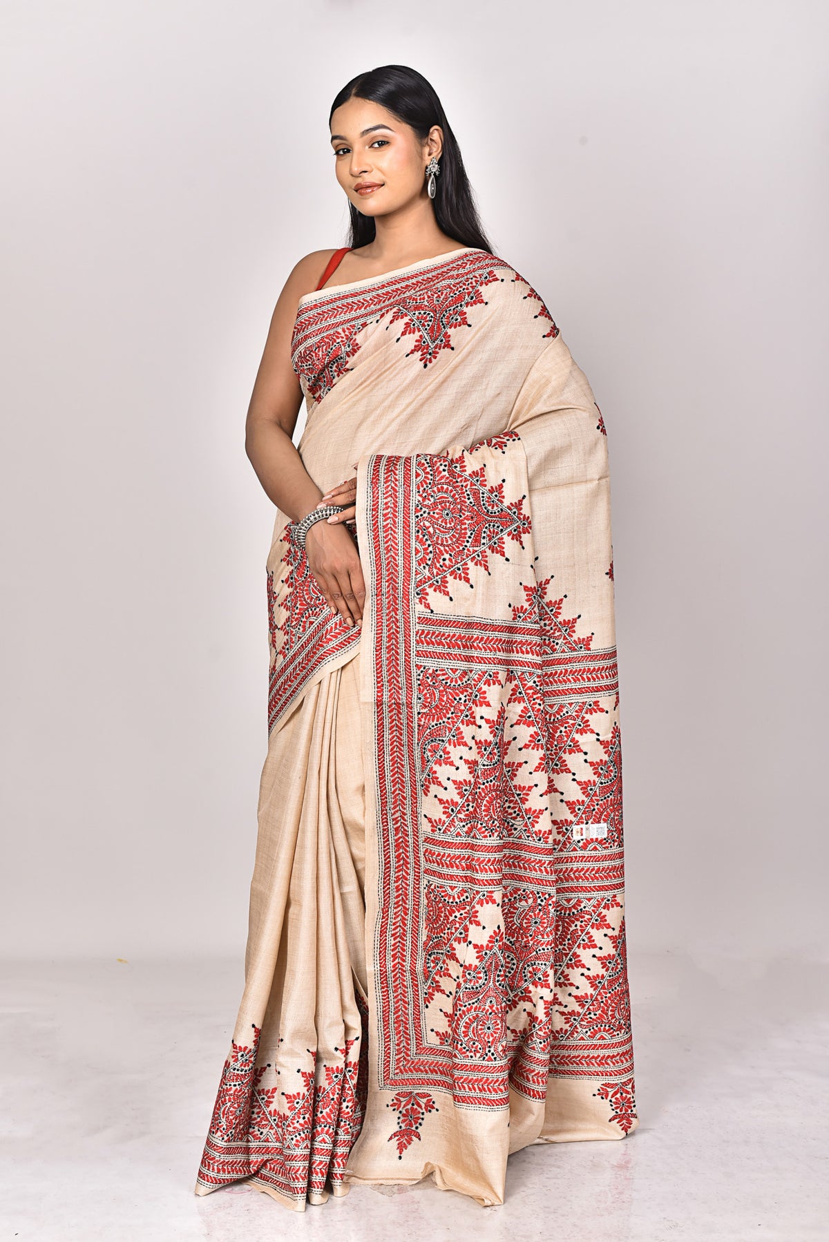 GACHI TUSSAR SILK KANTHA SAREE