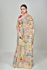 GACHI TUSSAR SILK KANTHA SAREE