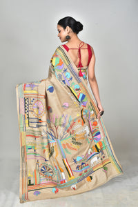 GACHI TUSSAR SILK KANTHA SAREE
