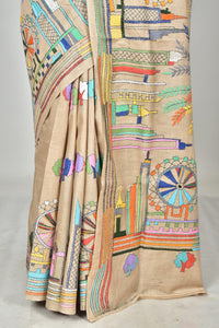 GACHI TUSSAR SILK KANTHA SAREE