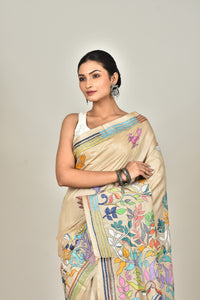 GACHI TUSSAR SILK KANTHA SAREE