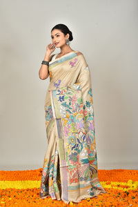 GACHI TUSSAR SILK KANTHA SAREE
