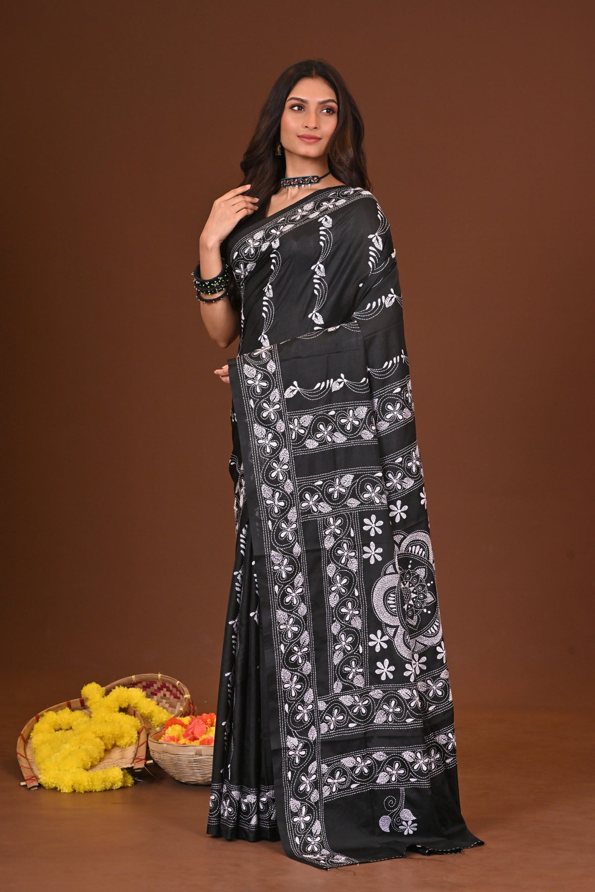 GAHANA BLENDED SILK KANTHA SAREE