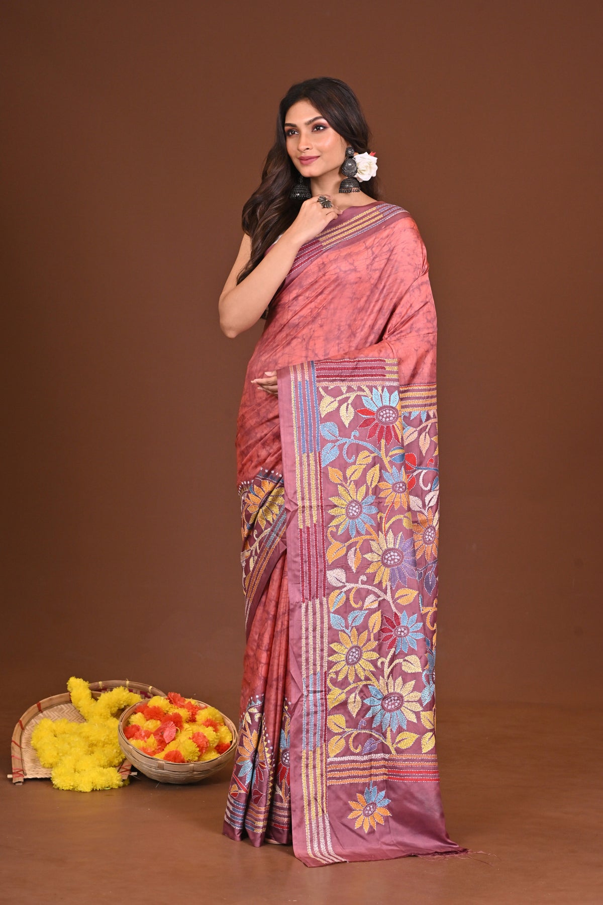 GOLAPIGOURI BLENDED SILK KANTHA SAREE