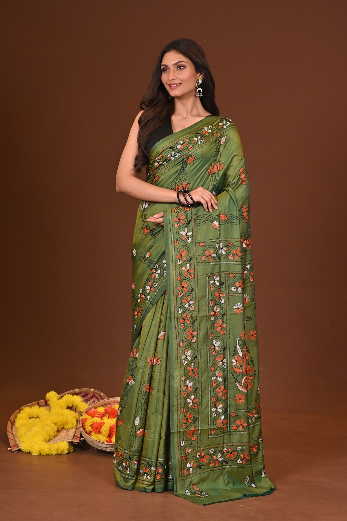 HARINI BLENDED SILK KANTHA SAREE