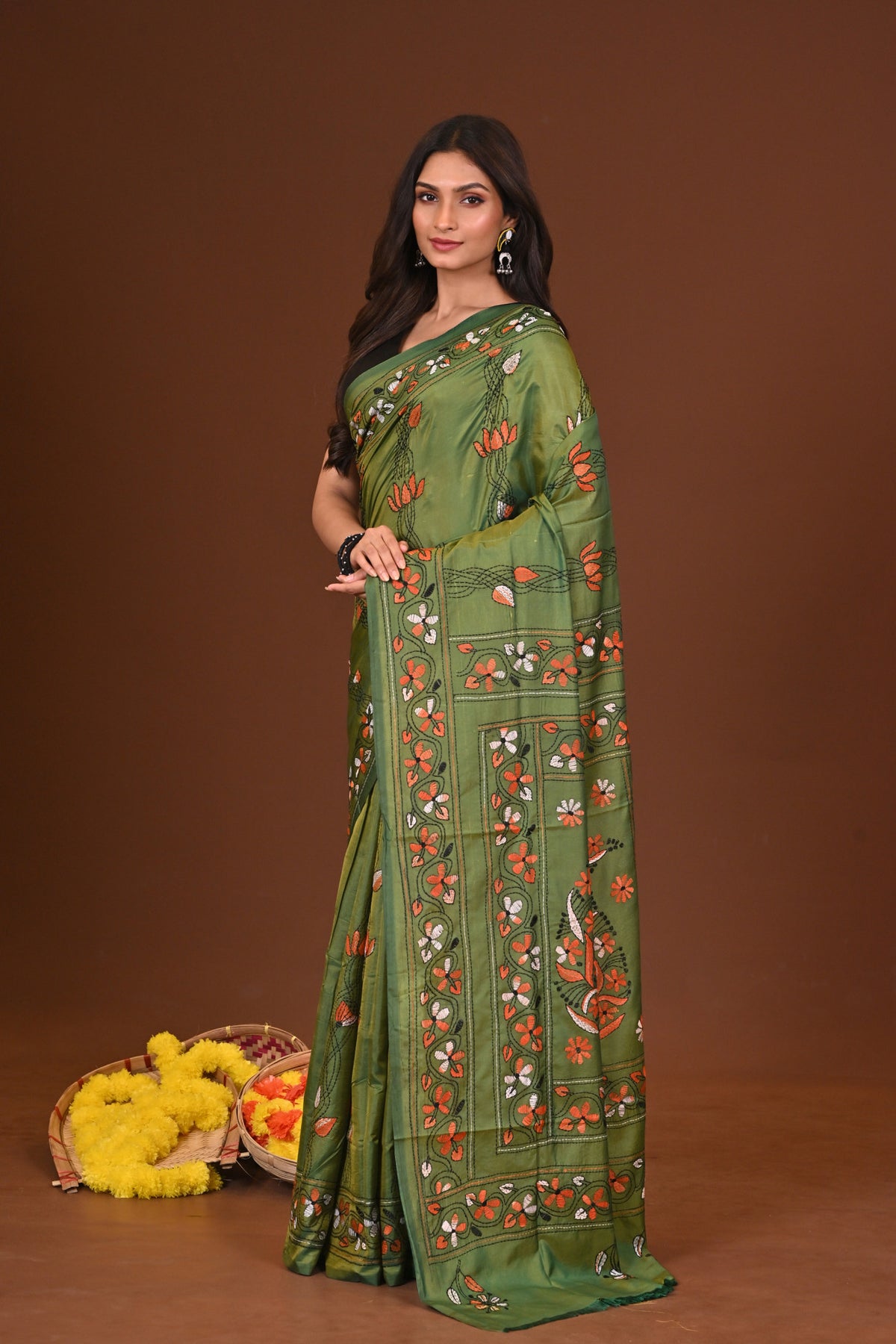 HARINI BLENDED SILK KANTHA SAREE