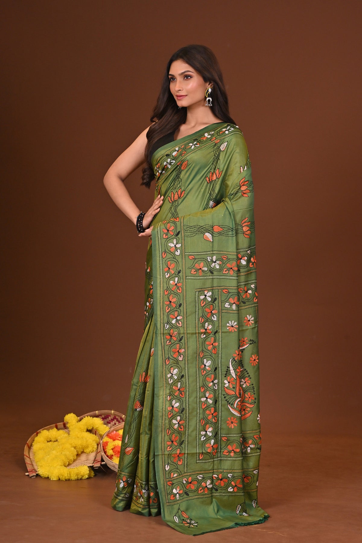 HARINI BLENDED SILK KANTHA SAREE