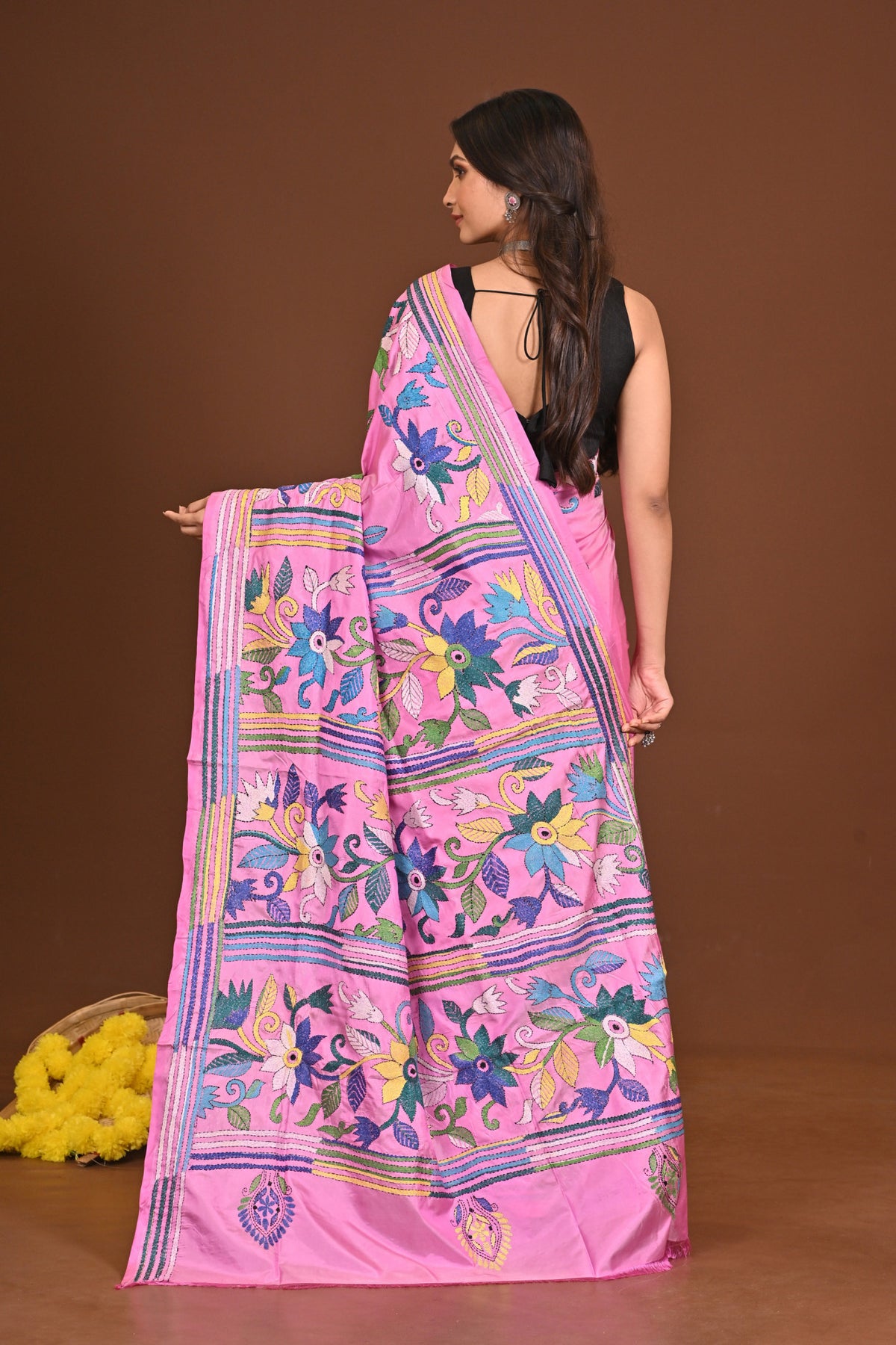 TRIPURASUNDARI BLENDED SILK KANTHA SAREE