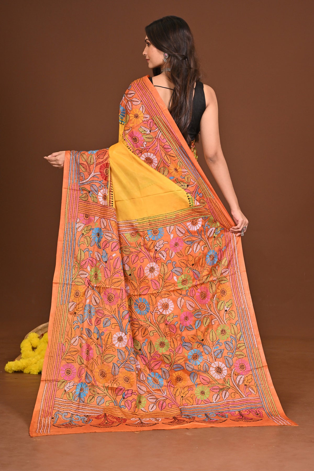 KAMESHWARI BLENDED SILK KANTHA SAREE
